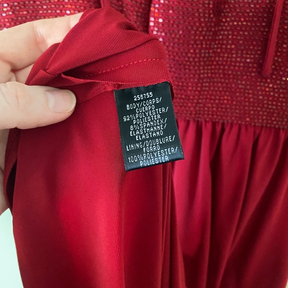 EUC Red dress with waist and lower hem embellishments - Picture 10 of 10